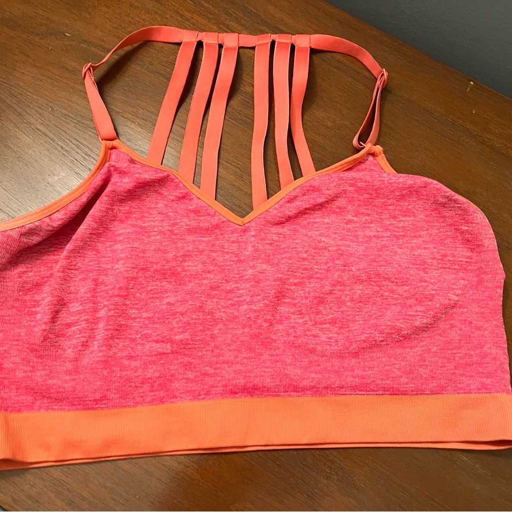 Cacique Pink and Orange Strappy Bralette size 14/16
